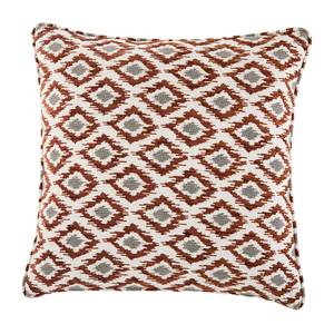 Coussin décoratif Zacky Tissu - Marron rouge / Beige