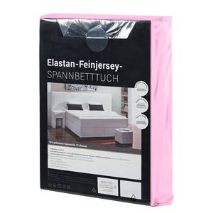 Elastan-Feinjersey-Spannbettttuch Smood Baumwollstoff / Elastan - Rosa - 200 x 200 cm