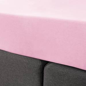 Elastan-Feinjersey-Spannbettttuch Smood Baumwollstoff / Elastan - Rosa - 200 x 200 cm