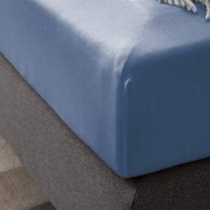 Elastan-Feinjersey-Spannbettttuch Smood Baumwollstoff / Elastan - Marineblau - 160 x 200 cm