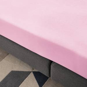 Elastan-Feinjersey-Spannbettttuch Smood Baumwollstoff / Elastan - Rosa - 160 x 200 cm