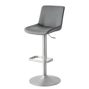 Chaise de bar My Divo Imitation cuir / Acier - Chrome - Gris