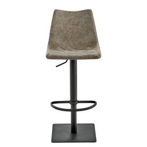 Chaise de bar myTOBY Imitation cuir / Acier - Anthracite - Limon vintage