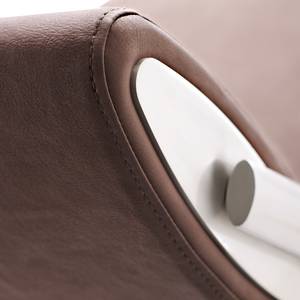 Chaise de bar myJet Imitation cuir / Acier - Argenté - Marron vintage