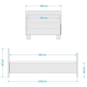 Bett Nadja Eiche Sägerau Dekor - Eiche Sägerau Dekor - 100 x 200cm