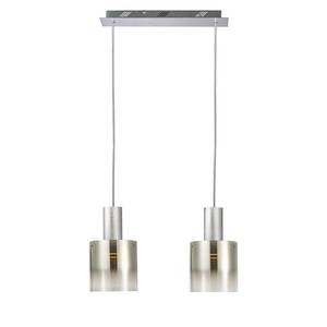 LED-hanglamp Beth II Glas/staal - 2 lichtbronnen