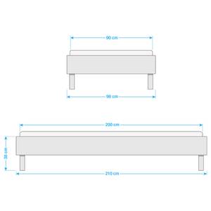 Cadre de lit Easy Beds Imitation chêne parqueté - 90 x 200cm