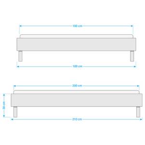 Cadre de lit Easy Beds Imitation chêne parqueté - 180 x 200cm