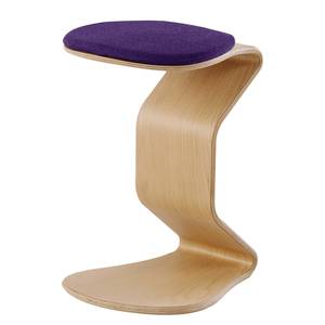 Hocker myERCOLINO Laneve-wol/echt houten fineerlaag - Paars