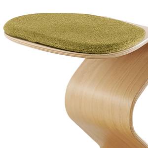 Tabouret myERCOLINO Laine de Laneve / Placage en bois véritable - Jaune olive