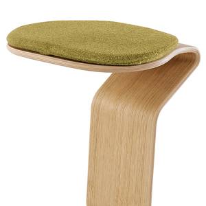 Hocker myERCOLINO Laneve-wol/echt houten fineerlaag - Olijfgeel