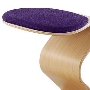 Hocker myERCOLINO Laneve-Wolle / Echtholzfunier - Violett