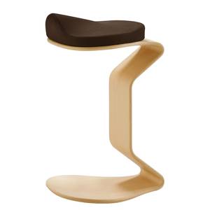 Tabouret myERCOLINO Laine de Laneve / Placage en bois véritable - Marron foncé