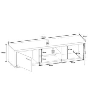 Meuble TV Hagby II Imitation chêne / Blanc