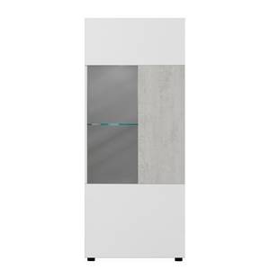 Levan - Mobile da parete, 4 pezzi Bianco / Effeto cemento