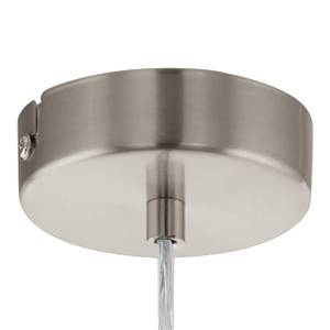 Lampada a sospensione Pasteri III Tessuto misto / Ferro - 1 punto luce - Grigio - Larghezza: 38 cm