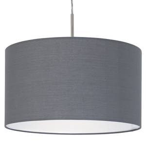 Suspension Pasteri III Tissu mélangé / Acier - 1 ampoule - Gris - Largeur : 38 cm