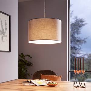 Lampada a sospensione Pasteri III Tessuto misto / Ferro - 1 punto luce - Grigio - Larghezza: 38 cm