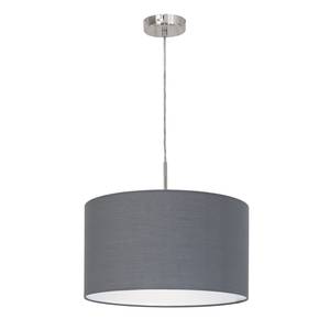 Hanglamp Pasteri III textielmix / staal - 1 lichtbron - Grijs - Breedte: 38 cm