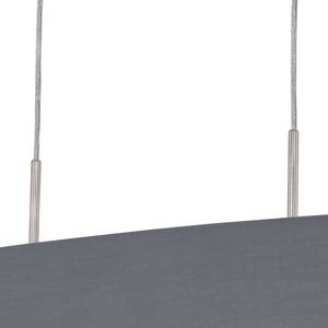 Suspension Pasteri IV Tissu mélangé / Acier - 2 ampoules - Gris - Largeur : 100 cm