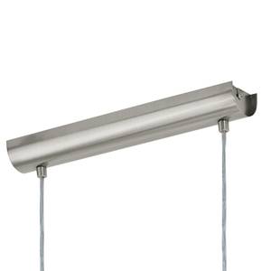 Suspension Pasteri IV Tissu mélangé / Acier - 2 ampoules - Gris - Largeur : 100 cm