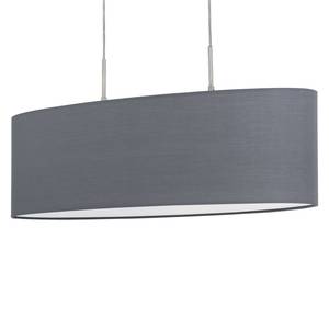 Hanglamp Pasteri IV textielmix / staal - 2 lichtbronnen - Grijs - Breedte: 75 cm