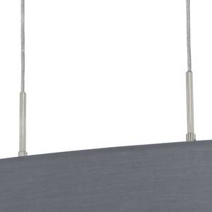 Suspension Pasteri IV Tissu mélangé / Acier - 2 ampoules - Gris - Largeur : 75 cm