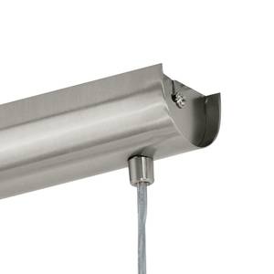 Suspension Pasteri IV Tissu mélangé / Acier - 2 ampoules - Gris - Largeur : 75 cm