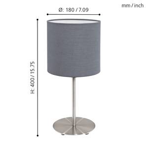 Lampe Pasteri I Tissu mélangé / Acier - 1 ampoule - Gris