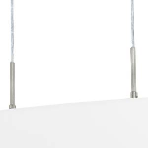 Pendelleuchte Pasteri IV Mischgewebe / Stahl - 2-flammig - Weiß - Breite: 75 cm