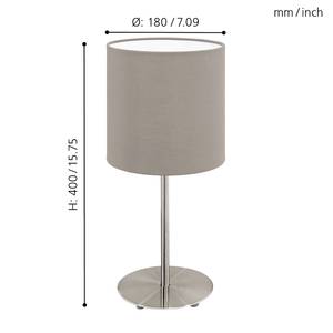 Lampe Pasteri I Tissu mélangé / Acier - 1 ampoule - Cappuccino