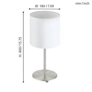 Lampe Pasteri I Tissu mélangé / Acier - 1 ampoule - Blanc