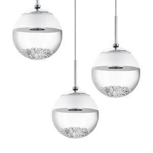 LED-hanglamp Montefio II kristalglas / staal - 3 lichtbronnen