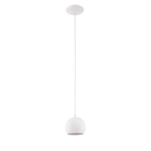 Suspension Petto Verre / Acier - 1 ampoule - Blanc
