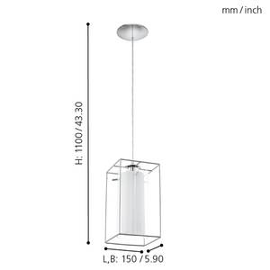 Hanglamp Loncino I glas / staal - 1 lichtbron
