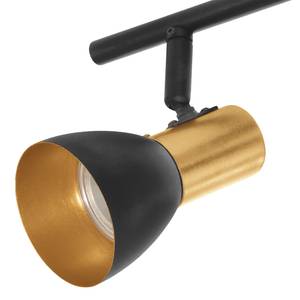 LED-plafondlamp Barnham staal - Zwart/goudkleurig - Aantal lichtbronnen: 3