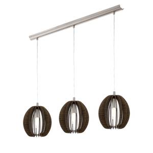 Suspension Cossano I Acier - 3 ampoules - Marron