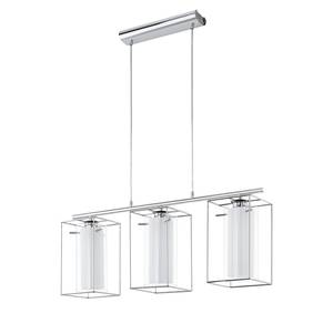 Hanglamp Loncino II glas / staal - 3 lichtbronnen