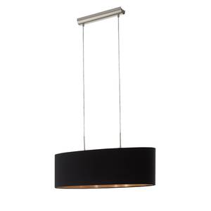 Hanglamp Pasteri II textielmix / staal - 2 lichtbronnen - Zwart - Breedte: 75 cm