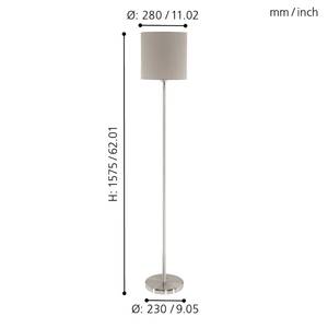 Staande lamp Pasteri I textielmix / staal - 1 lichtbron - Cappuccinokleurig