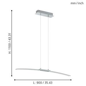 LED-hanglamp Lasana II kunststof / staal - 1 lichtbron