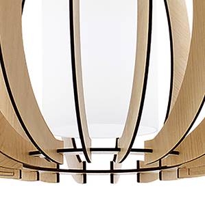 Hanglamp Stellato 2 glas / hout - 1 lichtbron - Beige - Breedte: 40 cm