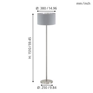 Staande lamp Maserlo geweven stof / staal - 1 lichtbron - Zilver