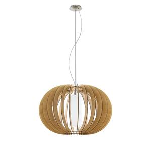 Hanglamp Stellato 2 glas / hout - 1 lichtbron - Beige - Breedte: 70 cm