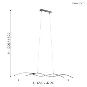 Suspension Lasana VI Matière plastique / Acier - 2 ampoules