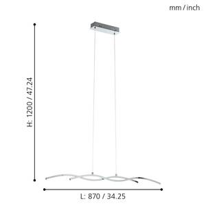 LED-Pendelleuchte Lasana V Kunststoff / Stahl - 2-flammig