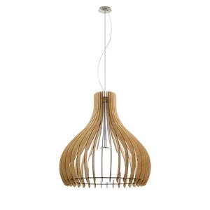 Hanglamp Tindori glas / hout - 1 lichtbron - Camelkleurig - Breedte: 80 cm