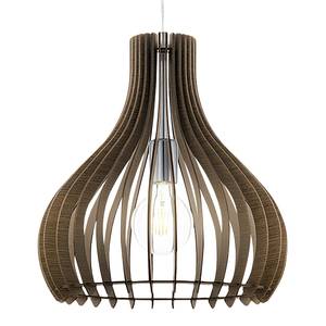 Hanglamp Tindori glas / hout - 1 lichtbron - Bruin - Breedte: 38 cm