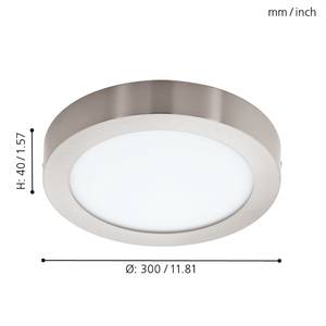 LED-plafondlamp Fueva III kunststof / staal - 1 lichtbron - Wit/zilverkleurig - Diameter: 30 cm