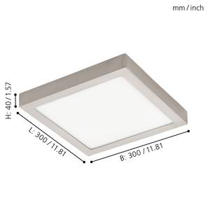 LED-Deckenleuchte Fueva IV Kunststoff / Stahl - 1-flammig - Weiß / Silber - Breite: 30 cm